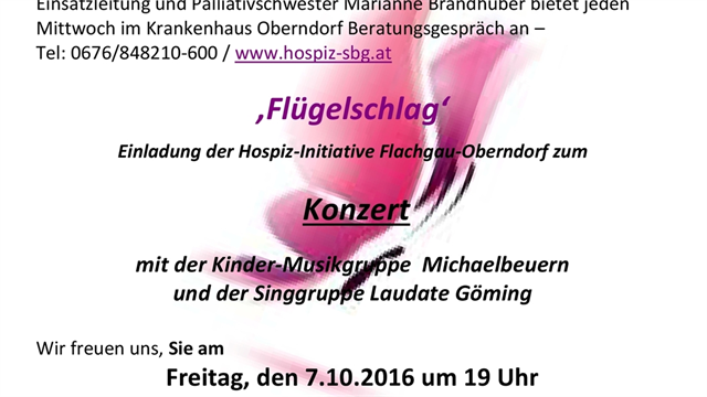 Foto für 07.10.2016 - Flügelschlag - Einladung der Hospiz-Initiative Flachgau Oberndorf